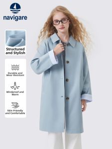 navigare kids | New Autumn Thin Mid-length Girls Trench Coat
