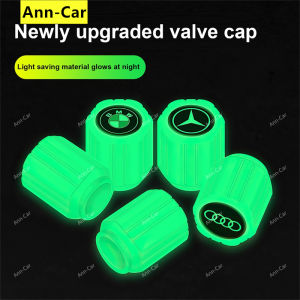 【Ann-Car】4Pcs Universal Luminous Tire Valve Cap Car Wheel Hub Glowing Dust-proof Decorative Tyre Rim Stem Covers Adapters Motorcycle Bike