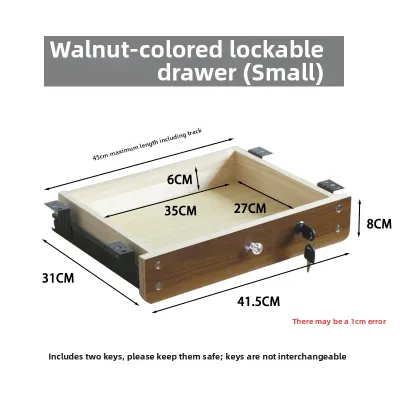 Invisible Drawer Style Storage Box Cabinet Internal Slide Rack Lockable Wooden Office Desk underneath Mounted Storage Solution