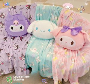 Cute Cartoon Devil Two-In-One Pillow Blanket Office Nap Car Seat Cushion Soft Plush Home Decorative round down Filled Pillow