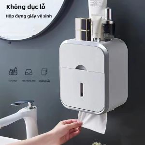 Hộp Đựng Giấy Vệ Sinh Chống Thấm Nước Hộp Đựng Giấy Vệ Sinh Có Sức Chứa Cao Chống Bụi Không Đục Lỗ Giá Đỡ Cuộn Treo Tường Cho Phòng Tắm Đồ Dùng Gia Đình