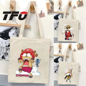 TFO Tote Bag One Piece the Straw Hat Pirates Monkey D. Luffy Versatile Ideal for College School