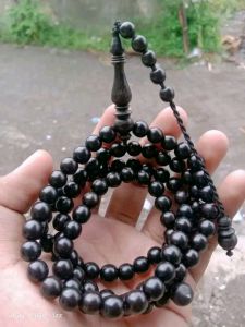 Tasbih galih kelor hitam tenggelam di air ukuran 8 mm 99 butir bisa cod bayar di tempat