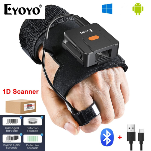 【🔥Fast scanning🔥】[🚚Local stocks🚚]Eyoyo Wearable Glove 1D Bluetooth Barcode Scanner Laser Finger Trigger Wireless Inventory Bar Codes Reader Works With Phones PC