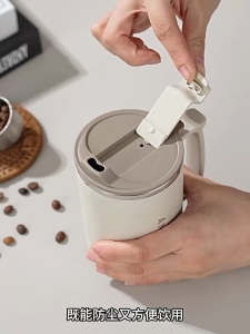 【COD+Local】500ml Stainless Steel Coffee Cup With Cover And Handle Creative 304 Stainless Steel Vacuum Insulated Mug Tumbler Hot And Cold Coffee Tumbler Travel Tea Mug For Office