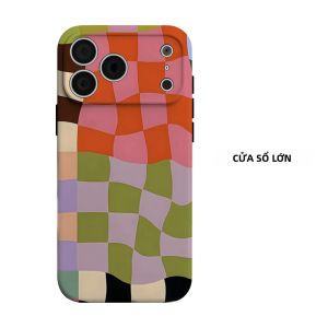 Ốp Điện Thoại iPhone Họa Tiết Bàn Cờ Sóng Màu Sắc Chống Sốc Chống Xước Hai Lớp Chất Liệu TPU Mềm Chống Bụi Thiết Kế Chống Trượt