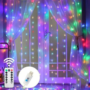 Curtain String Lights 8 Mode USB Plug Proposal Venue Fairy LED Lights Indoor New Year Christmas Wedding Party Holiday Decoration