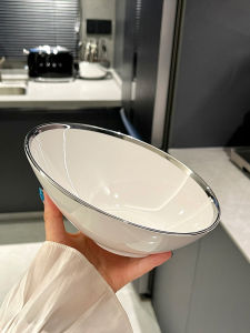 Minimalist Pure White Ceramic Salad Bowl Soup Bowl Dessert Bowl Ins Creative Fruit Salad Bowl Home Use Female Sweet Bowl