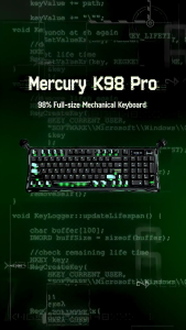 Bàn Phím Cơ GravaStar Mercury K98 Pro - Layout 98% dual 8K return rate - Màn Hình TFT 1.65 inch 3 Chế Độ Kết Nối