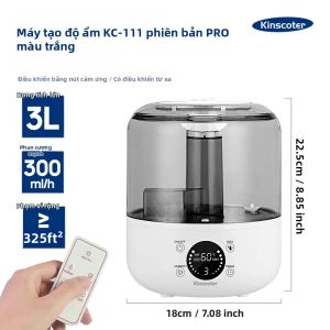 Máy Tạo Độ Ẩm Không Khí KINSCOTER 3L Có Điều Khiển Từ Xa Và Hẹn Giờ Máy Tạo Độ Ẩm Gia Đình Công Suất Lớn Dành Cho Cây Trồng Máy Khuếch Tán Hương Thơm Có Chức Năng Phun Sương