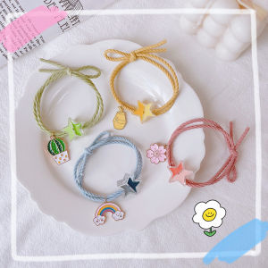 Ready Stock 1pcs Fashion Cartoon Wishing Star Bracelet/Hair Rope Little Girl Rubber Band Accessories Bracelets for Friendship
