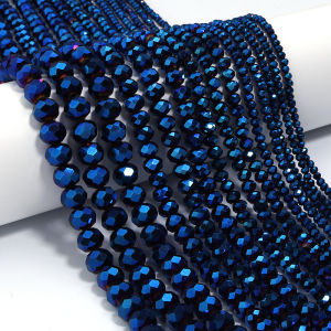 1 Strip/Lot 3 4 6 8 10mm Rondelle Flat Faceted Crystal Beads Glass Spacer Beads For DIY Jewelry Making Handmade Accessories