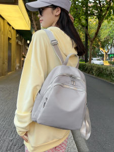 กระเป๋าเป้สะพายหลังผ้าอ็อกซ์ฟอร์ดสำหรับผู้หญิง สไตล์เกาหลี กระเป๋าสะพายไหล่แบบลำลองน้ำหนักเบา สีสันสดใส กระเป๋าถือขนาดเล็ก