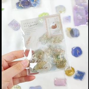 INS Sealing Dear Memory Series 3D Wax Seal Patterns Deco Stickers DIY Decorations Journal Scrapbooking Envelope Labels