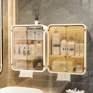 High-End Wall-Mounted Tissue Box Bathroom Waterproof No-Punching Large Size Toilet Paper Box Family Personal Cleaning Tools