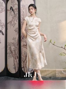 JK&JS | Đầm Cheongsam Phong Cách Trung Quốc Mới 2026 Chất liệu Rayon Linen