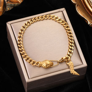 EILIECK 316L Thép Không Gỉ Dày Dây Xích Vòng Tay Cho Nữ Không Phai Màu Hình Học Trang Sức Charm Cho Bé Gái Tiệc Quà Tặng Sinh Nhật