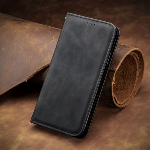 Suitable for Samsung A07 phone - magnetic cover pure color clamshell business wallet - Galaxy A25 card slot A56 protection case