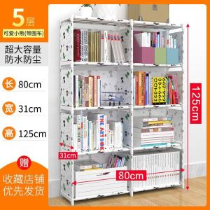 ชั้นหนังสือแบบเรียบง่ายชั้นวางแบบตั้งพื้นได้อย่างอิสระชั้นวางชั้นวางหนังสือบนโต๊ะหนังสือสำหรับนักเรียนชั้นวางหนังสือหัวเตียงประหยัดพื้นที่แบบประหยัด