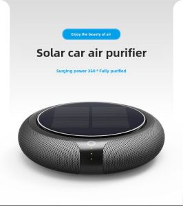 Solar Powered Desktop Air Purifier Car Smoke Odor Removal New Car Deodorizer Fog Mist Removal Vehicle Mounted Air Cleaner