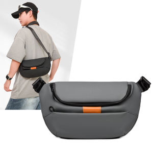 Waterproof Leather Membrane Crossbody Bag Multi-layer Sports Cycling Backpack Large Capacity Outdoor Casual Chest Bag