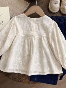 Lace Embroidery Flower Thin Blouse
