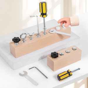 Children Montessori Educational Wooden Toys Screws and Nuts Disassembling Busy Board Kids Hand-eye Coordination Training Toy boy