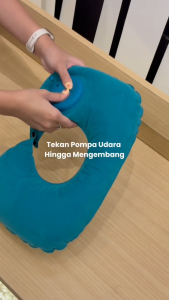 Noumad Bantal Leher Angin Pompa Otomatis Traveling Inflatable Neck Pillow Ringkas Empuk Halus Nyaman
