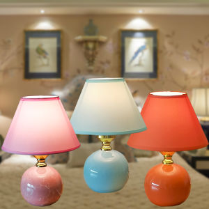 Modern And Simple Ceramic Small Table Lamp Bedroom Bedside Table Lamp Desk Small Book Lamp Reading Lamp E27 Fabric Table Lamp