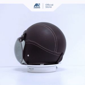 Helm Bogo Anak Ainama Retro Kids Klasik helem Standar Polos KUNING HITAM