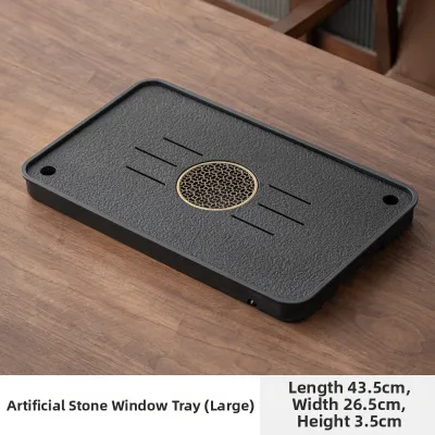 TIANJINGSHENGHUO | Solid Wood Tea Table With Drawer Drainage Teaset
