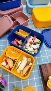 Microwaveable Lunch Box Bento Box Leak proof Food Storage Box Silicone Round Box SG Stock
