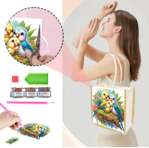 1 Túi Tranh Gắn Đá Họa Tiết Chim Có Thể Thay Thế Được Sáng Tạo Quà Tặng Du Lịch Cho Bé Gái Phong Cách Hiện Đại Phụ Kiện Canvas
