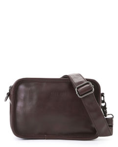 Urban State - Distressed Leather Commuter Crossbody Bag - Dark Brown