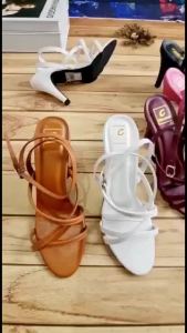 Sandal Sendal Selop High Heels Hak Tinggi Casual Wanita Cewek Cewe Korea Kekinian Murah KF02