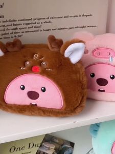 Túi đựng bút Loopy phủ lông coslay nhân vật hoạt hình đáng yêu Bóp viết họa tiết Hải Ly ngộ nghĩnh _ TingTing