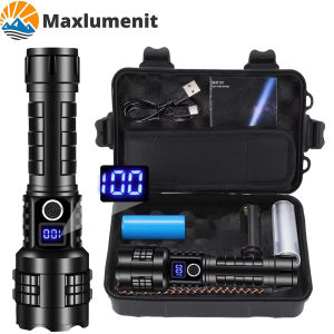 Powerful 200000 High Lumen LED Flashlight Super Bright Rechargeable Portable Ultra Power USB C Torch lamp Outdoor Emergency use