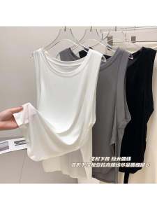 Fitness Tank Top Women Loose Short Sleeveless T-shirt Running Training Yoga Top Breathable Slimming Sport Cover Summer