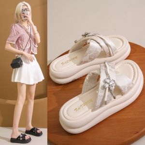 New 2025 Womens Fashionable Thick Bottom Sandals Ultra-Cool Summer Slippers Wear-Resistant High Heel Comfortable All Match