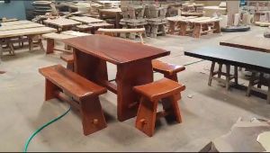 Set meja bangku trembesi sate minimalis