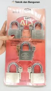 Iron Padlock / Gembok Besi 5 set dengan Kunci Utama (60mm)