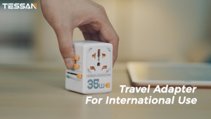 TESSAN Universal Travel Adapter 65W 100W Fast Charger with USB C International Travel Adaptor Socket Worldwide Type C Ports