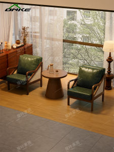 Retro Balcony Casual Table Chair Combination Living Room Single Sofa Chair Homestay Hotel Reception Coffee Hall Banquet Seat