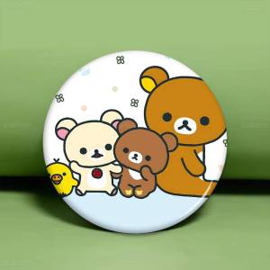 Japan Anime Cute Cartoon R-Rilakkuma Classic Movie Tinplate Soft Button Pin Brooch Metal Badge Custom Jewelry Accessories Hat