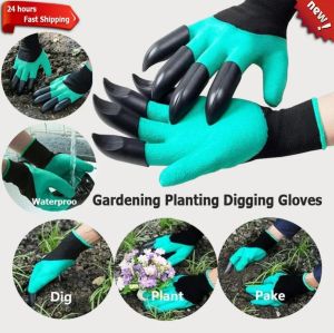 1pair Gardening Gloves With Claws Breathable Waterproof Working Digging Planting Sting-Resistant Non-slip Protective Latex Gloves