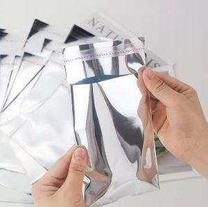 【 Xxinzhan】กระเป๋าฟอยล์อลูมิเนียมกระจกสีเงิน100ชิ้นกระเป๋าถุงพลาสติกใส่อาหารผนึกบรรจุภัณฑ์ตนเอง Sampul Kartu ไอดอลของขวัญที่เป็นรูปภาพธุรกิจ