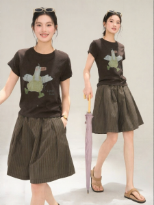 HTMEME | Slimming Cartoon Duck Print T-shirt