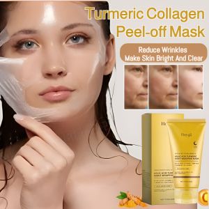 Turmeric Collagen Peel-Off Mask Hydrating Moisturizing Oil Control Deep Cleans Pores Night Mask Reduces Dullness Firming Skin Care