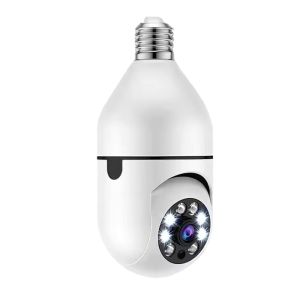 Lamp-head type threaded port wireless WiFi surveillance camera with 360° panoramic dual audio. Remote HD night vision camera for