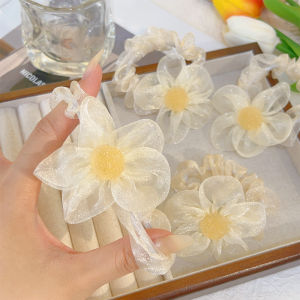 【♡Lovely girls house♡】5Pcs ยางมัดผมยางรัดโบว์ดอกไม้ถัดติดผมยางรัดเครื่องประดับผมผมหางม้า